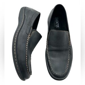 Born Black Leather Caleb Slip On Loafers